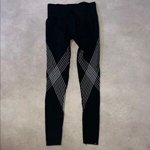 Black Leggings with White Geometric Pattern Cycle House